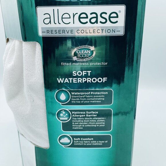 Allerease Queen Size Fitted Mattress Protector Soft Waterproof Clean Boost Cover - Picture 3 of 8